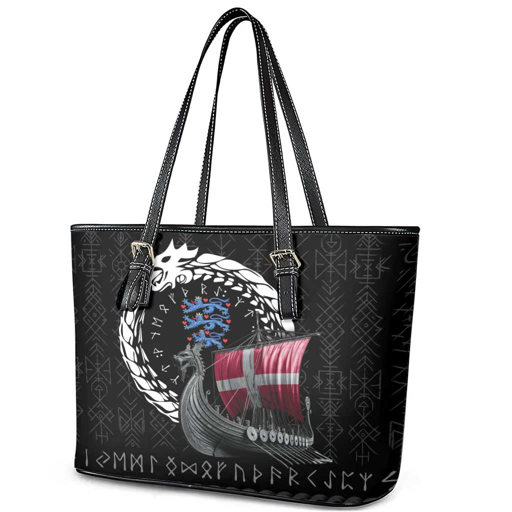 Denmark Viking Drakkar Leather Tote Bag Viking Blood - Wonder Print Shop