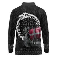 Denmark Viking Drakkar Long Sleeve Polo Shirt Viking Blood - Wonder Print Shop