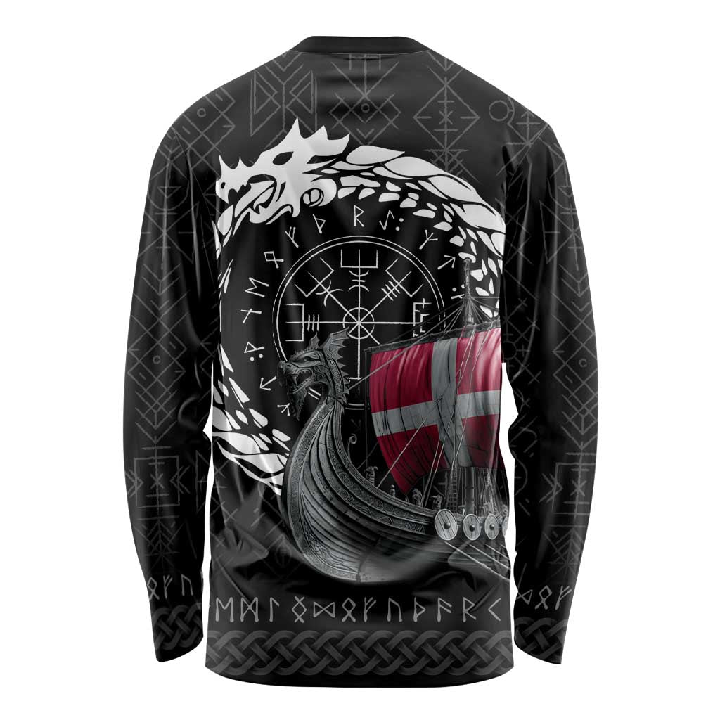 Denmark Viking Drakkar Long Sleeve Shirt Viking Blood - Wonder Print Shop