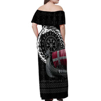 Denmark Viking Drakkar Off Shoulder Maxi Dress Viking Blood - Wonder Print Shop