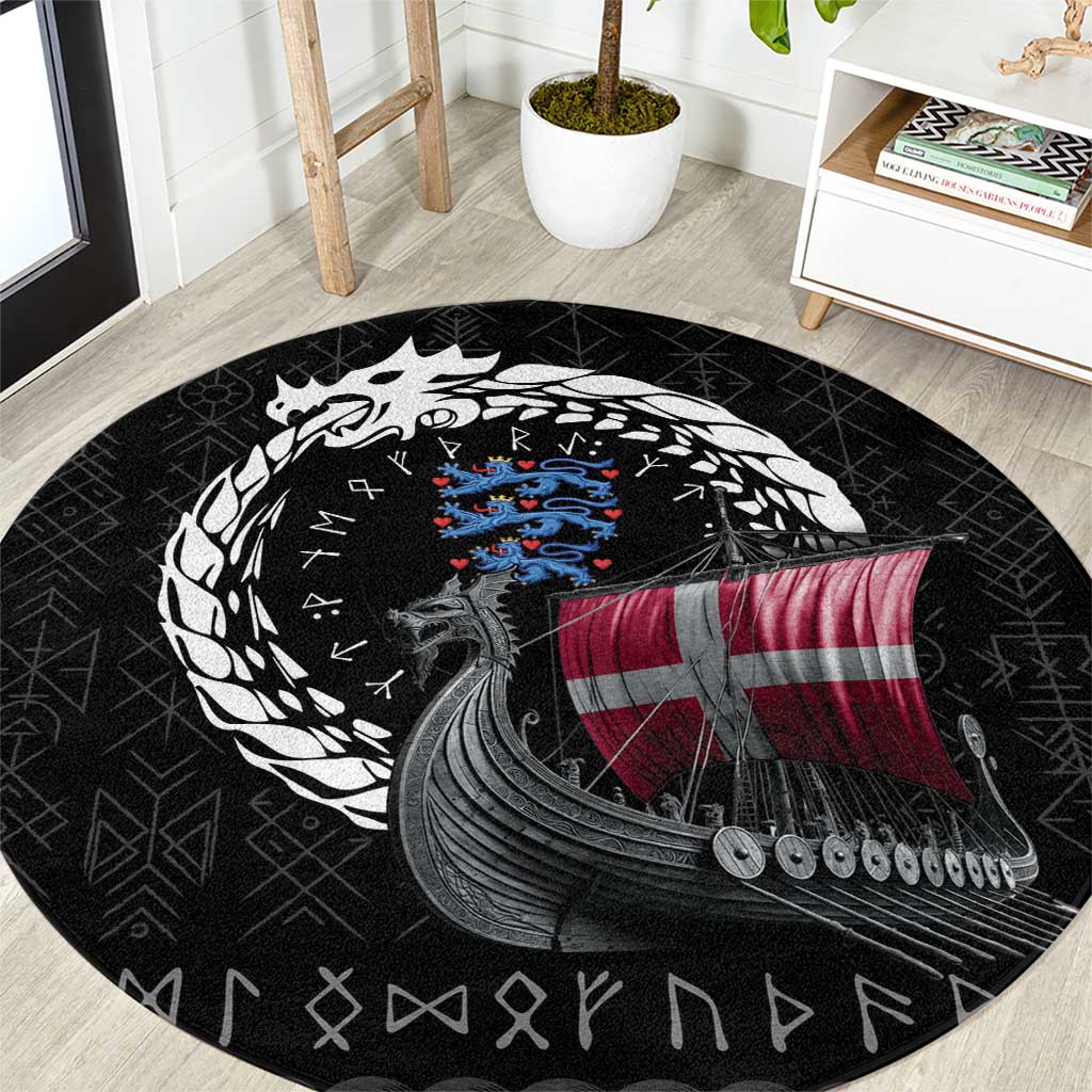 Denmark Viking Drakkar Round Carpet Viking Blood - Wonder Print Shop