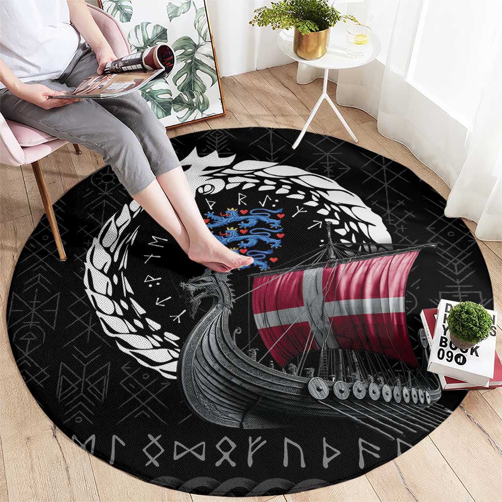 Denmark Viking Drakkar Round Carpet Viking Blood - Wonder Print Shop