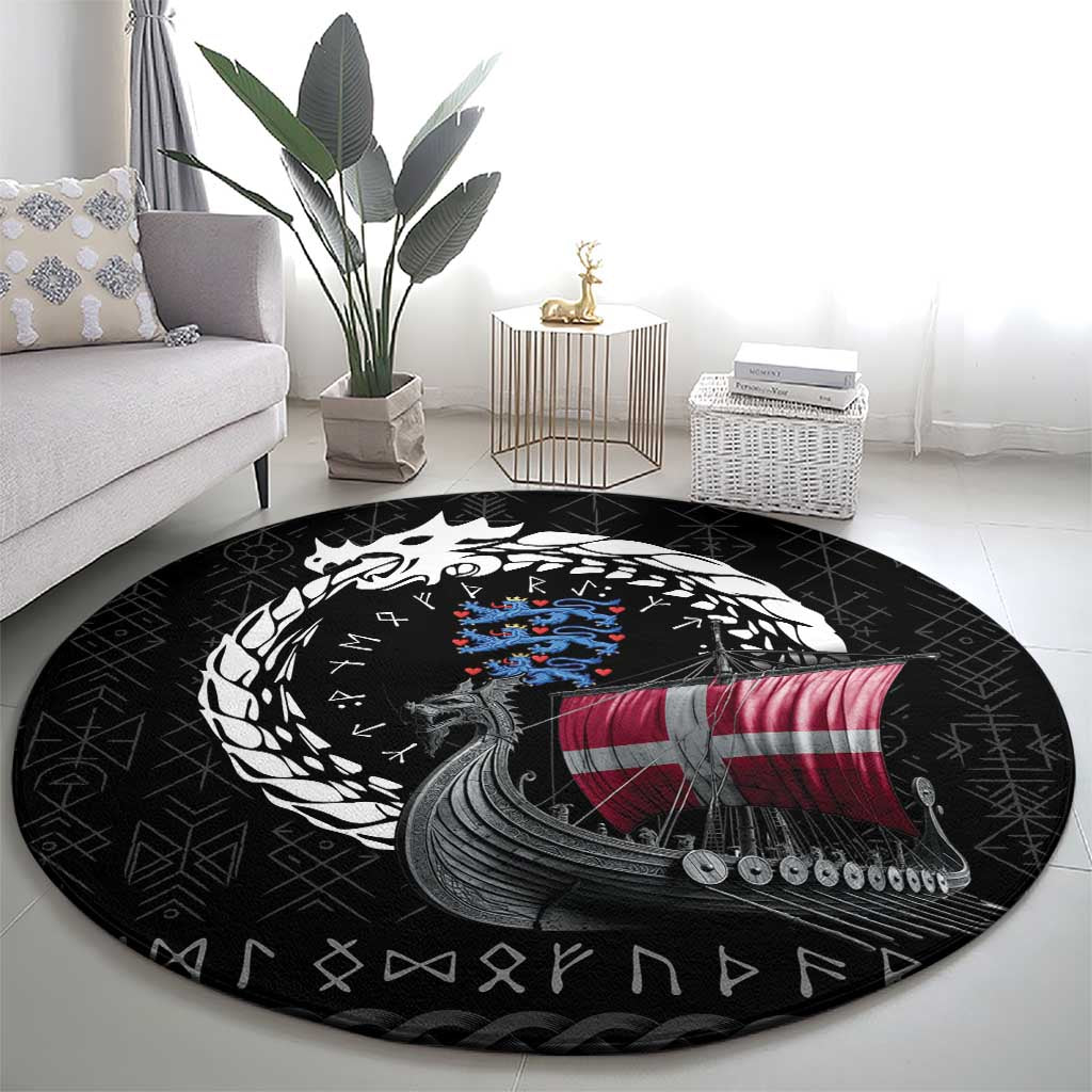 Denmark Viking Drakkar Round Carpet Viking Blood - Wonder Print Shop