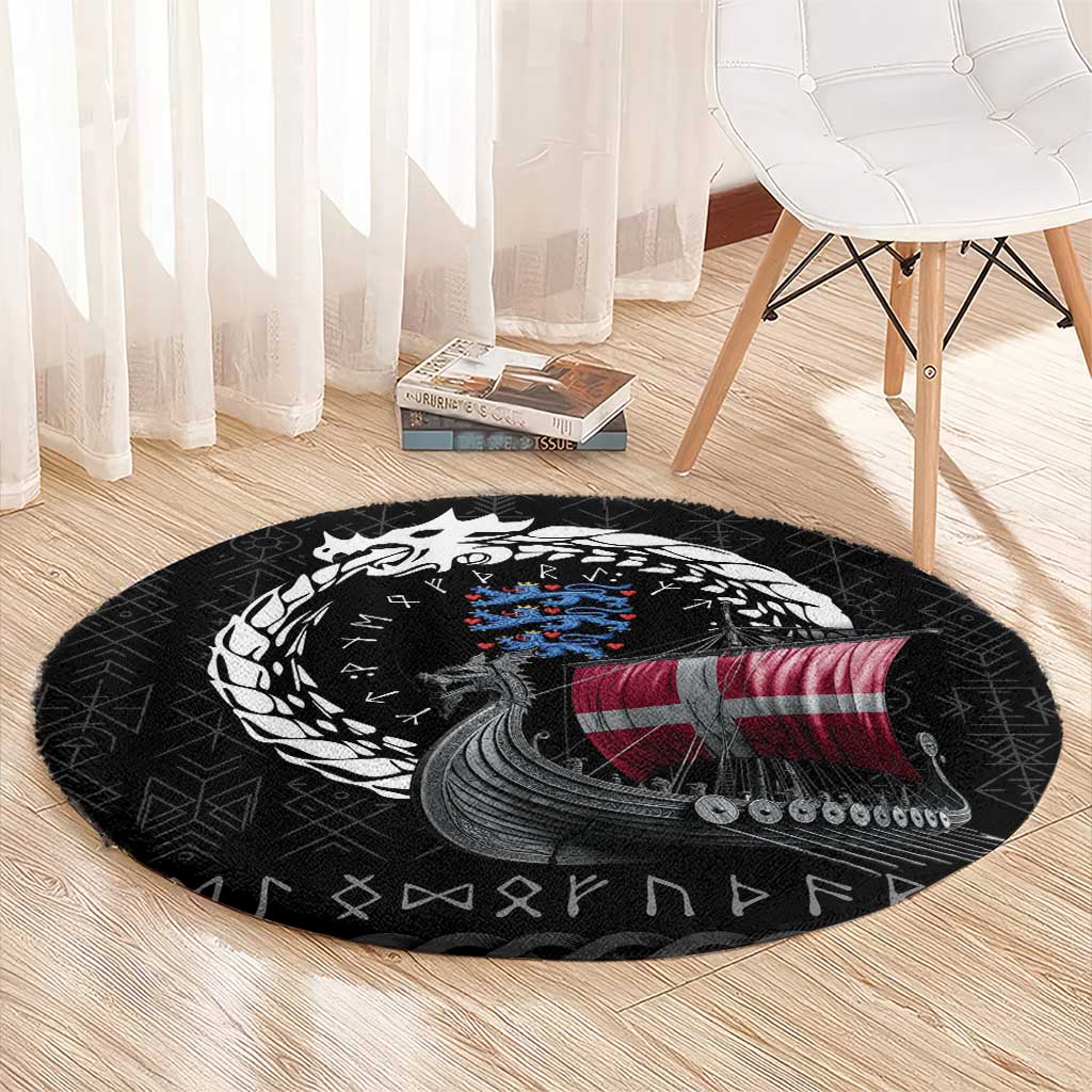 Denmark Viking Drakkar Round Carpet Viking Blood - Wonder Print Shop