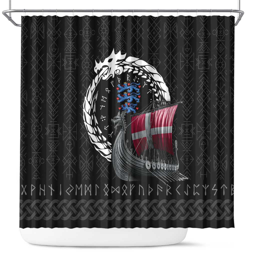 Denmark Viking Drakkar Shower Curtain Viking Blood - Wonder Print Shop