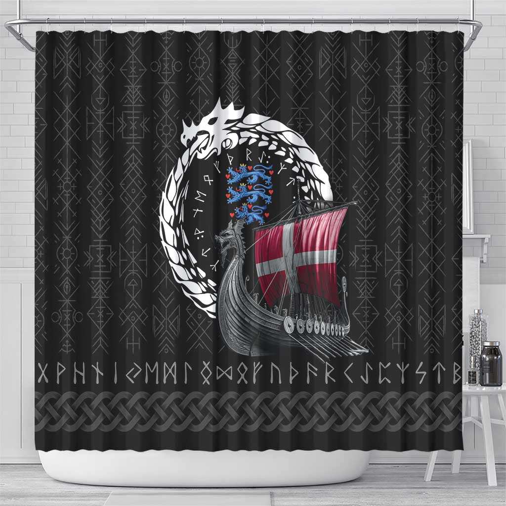 Denmark Viking Drakkar Shower Curtain Viking Blood - Wonder Print Shop