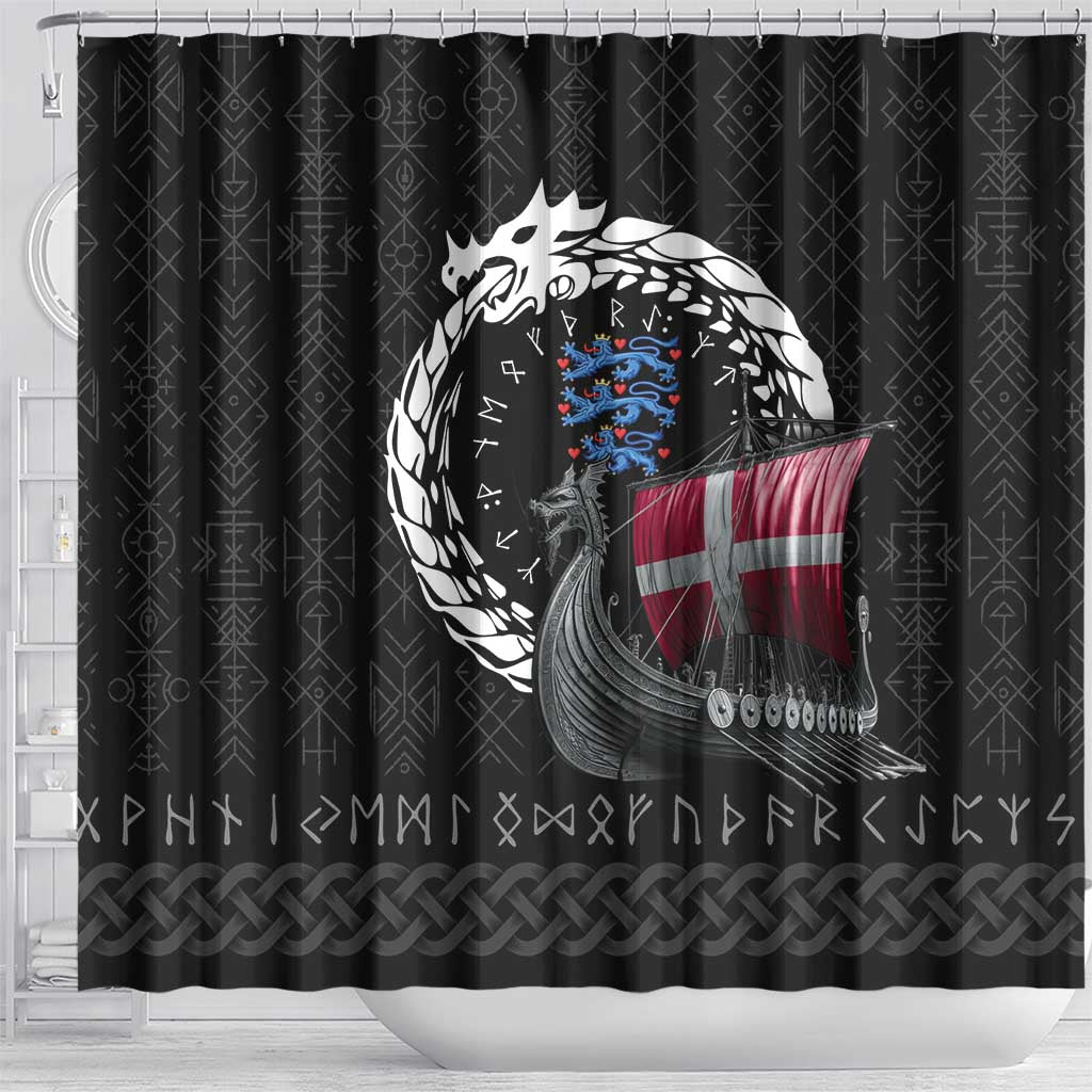 Denmark Viking Drakkar Shower Curtain Viking Blood - Wonder Print Shop