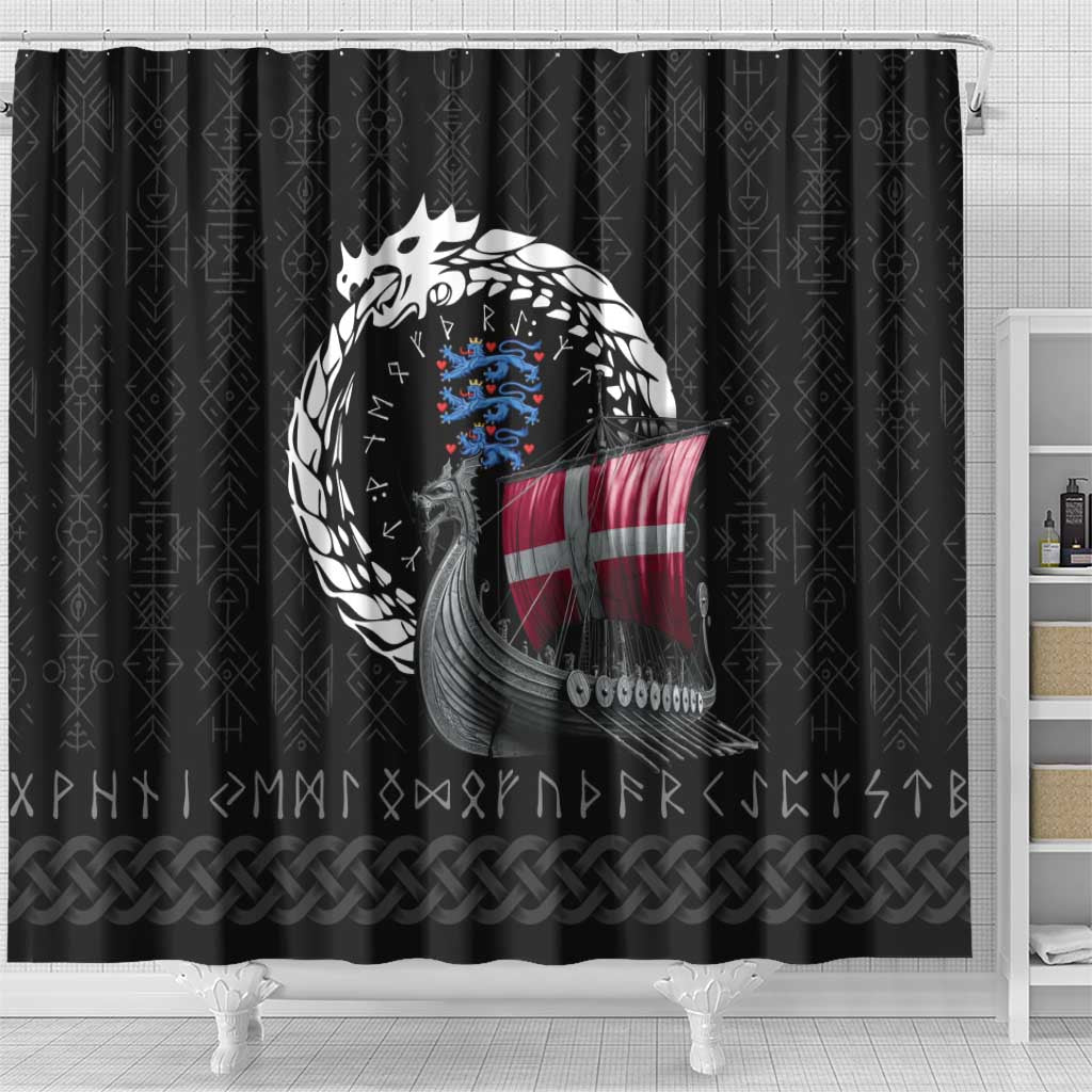 Denmark Viking Drakkar Shower Curtain Viking Blood - Wonder Print Shop