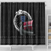 Denmark Viking Drakkar Shower Curtain Viking Blood - Wonder Print Shop
