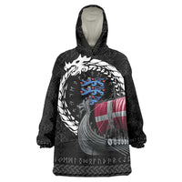 Denmark Viking Drakkar Wearable Blanket Hoodie Viking Blood - Wonder Print Shop