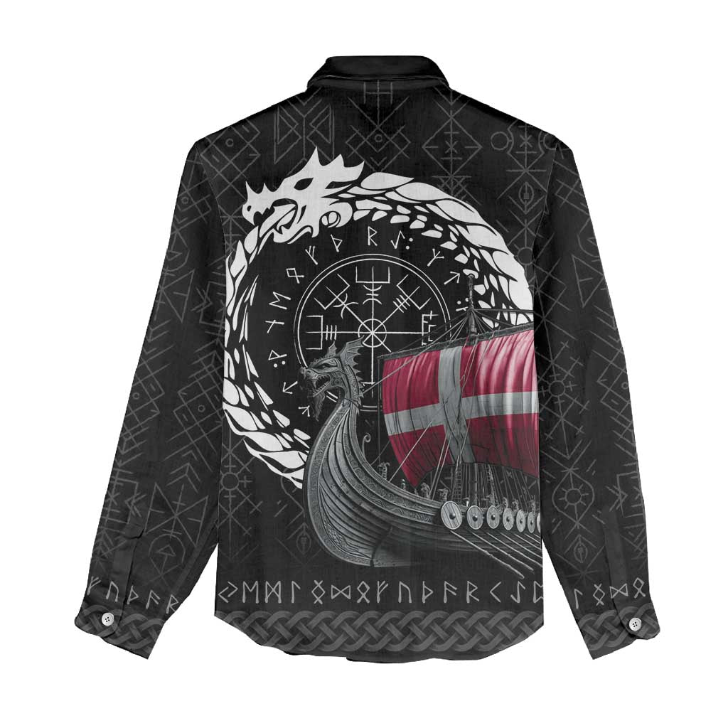 Denmark Viking Drakkar Women Casual Shirt Viking Blood - Wonder Print Shop
