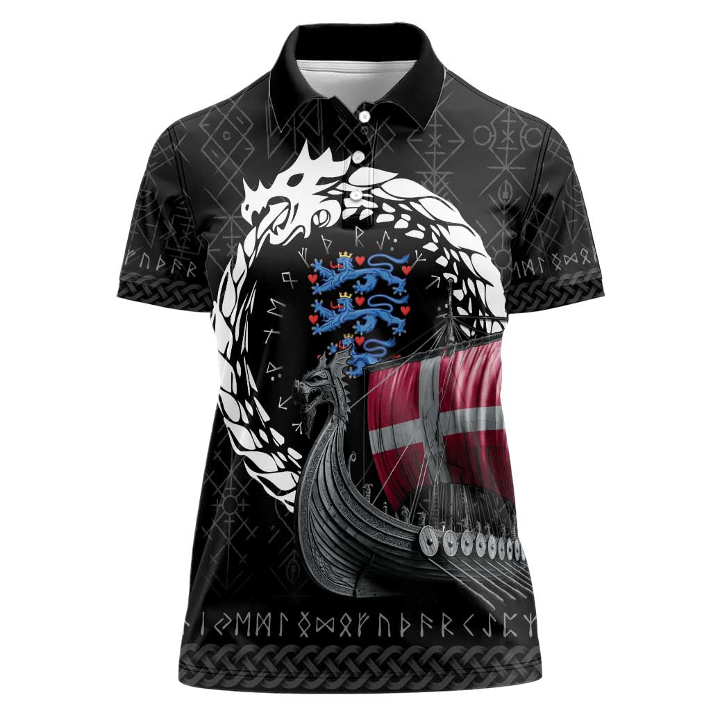 Denmark Viking Drakkar Women Polo Shirt Viking Blood - Wonder Print Shop