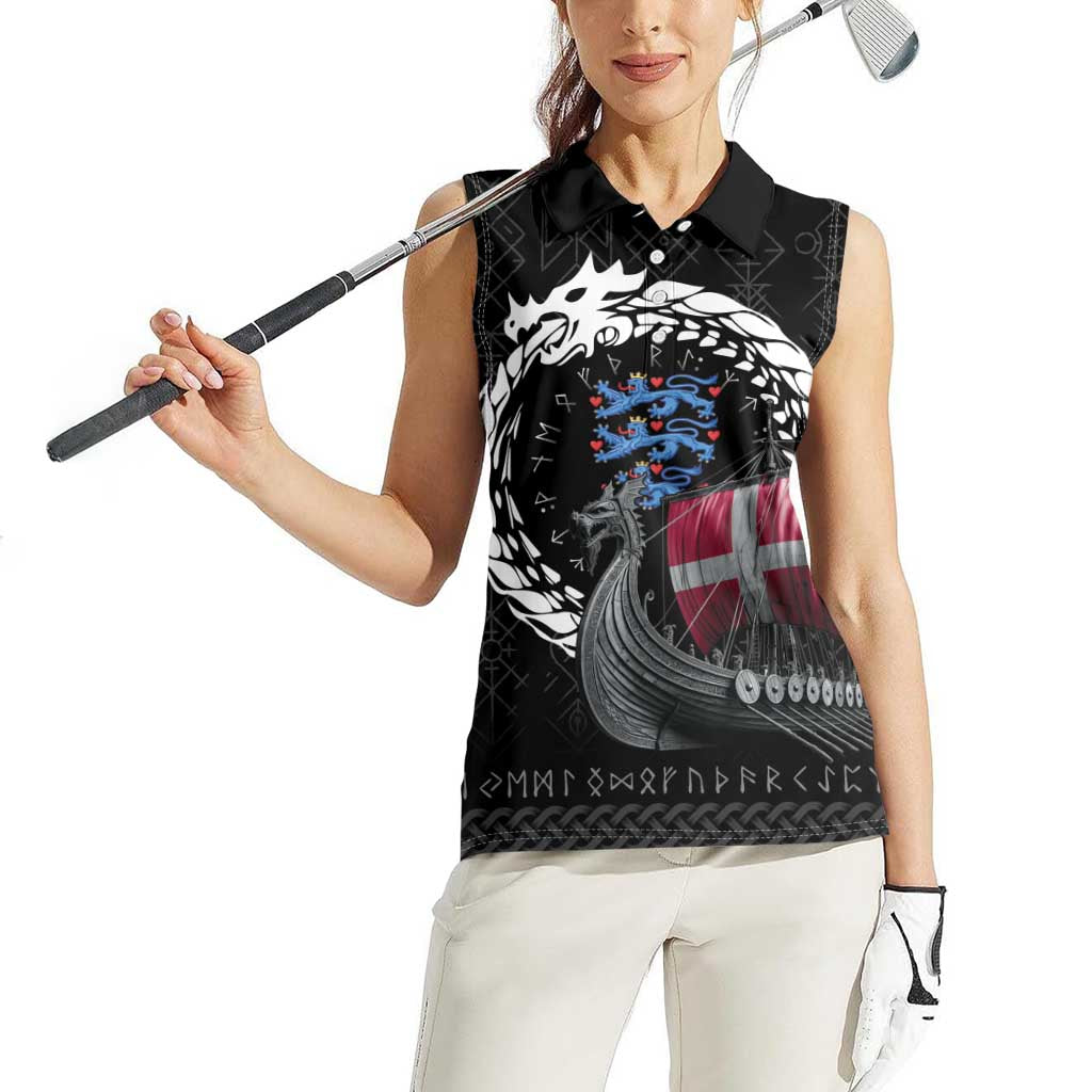 Denmark Viking Drakkar Women Sleeveless Polo Shirt Viking Blood - Wonder Print Shop