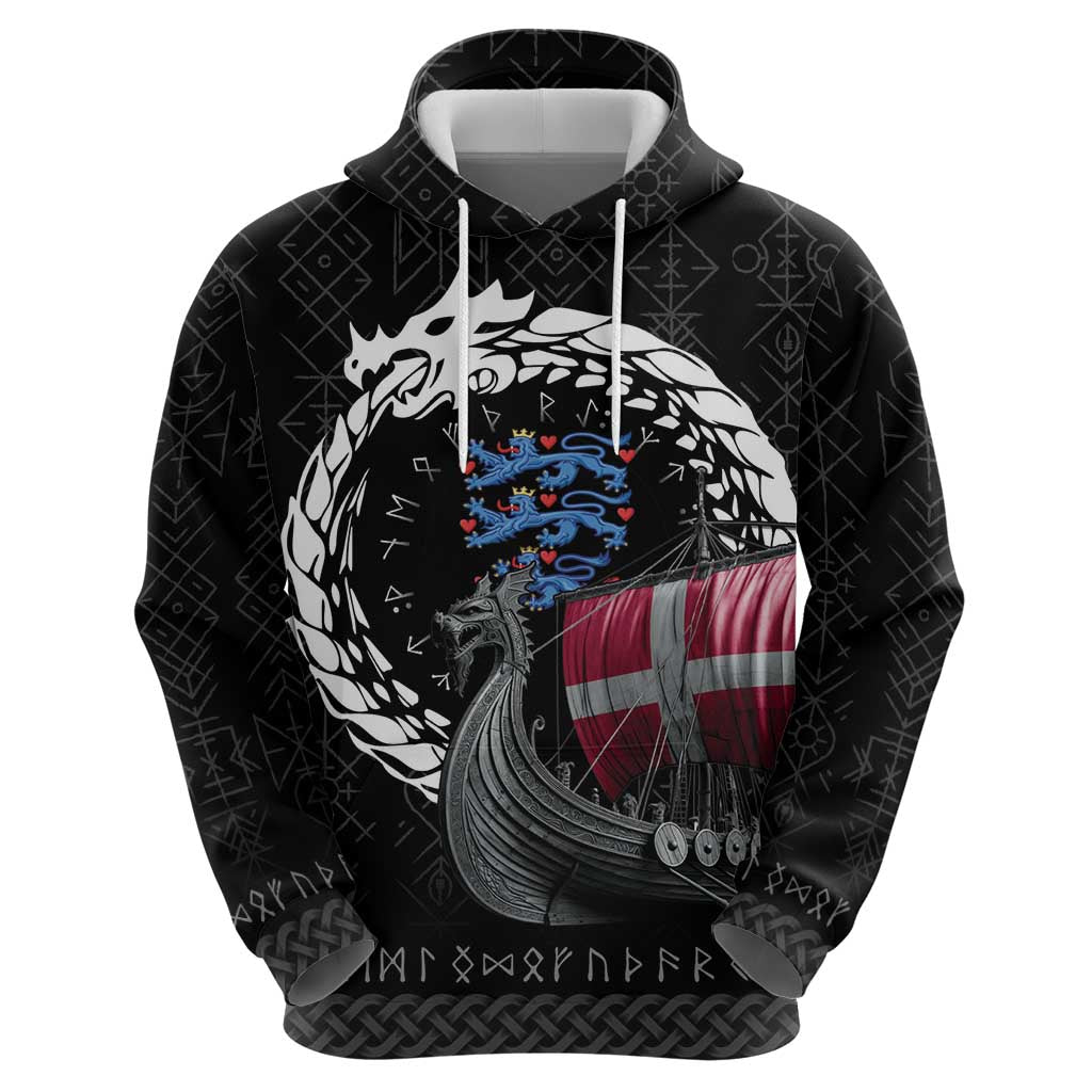 Denmark Viking Drakkar Zip Hoodie Viking Blood - Wonder Print Shop