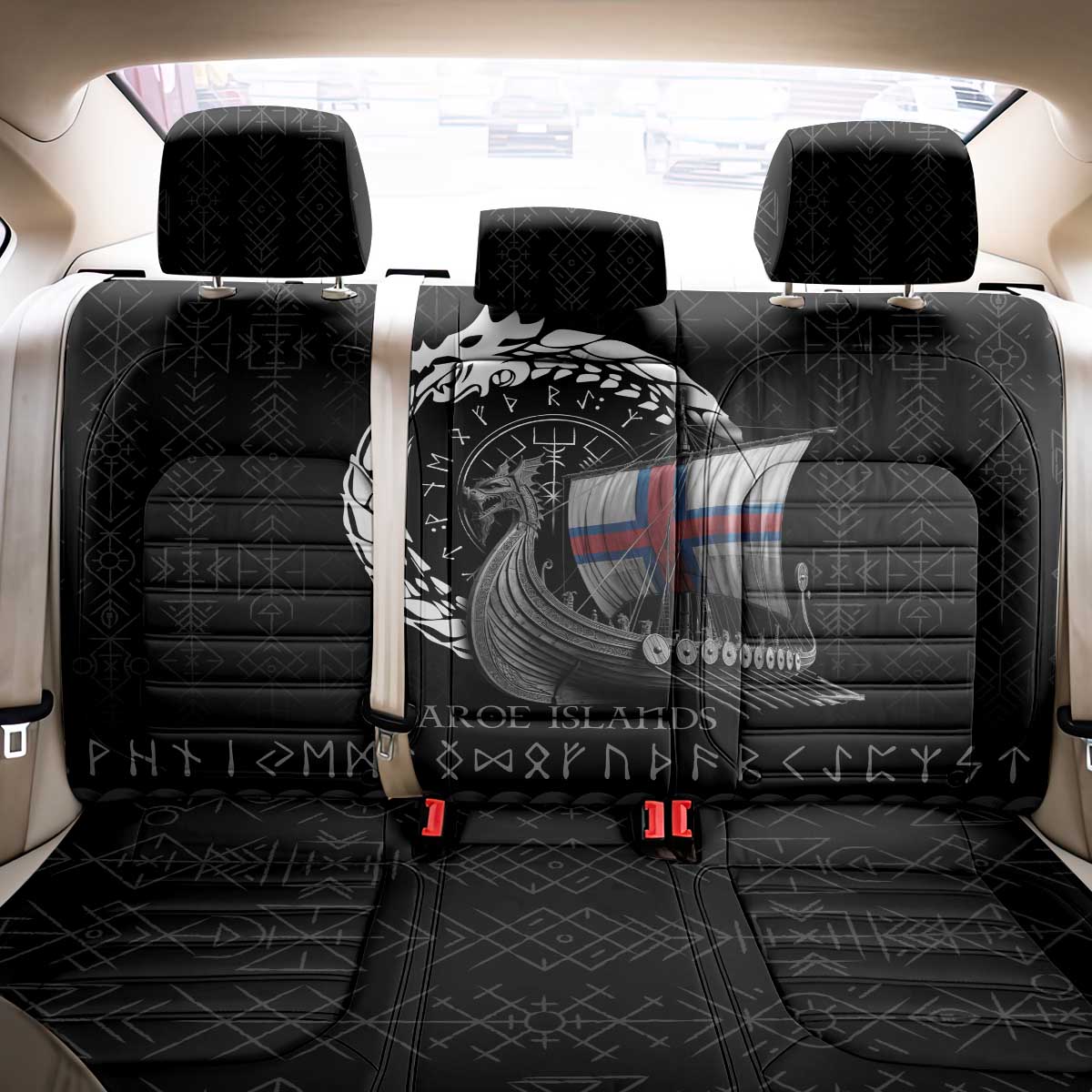 Faroe Islands Viking Drakkar Back Car Seat Cover Viking Blood - Wonder Print Shop