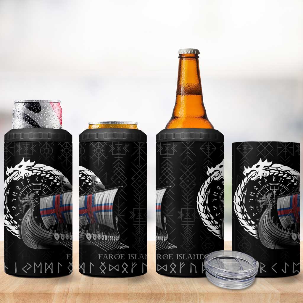 Faroe Islands Viking Drakkar 4 in 1 Can Cooler Tumbler Viking Blood - Wonder Print Shop