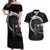 Faroe Islands Viking Drakkar Couples Matching Off Shoulder Maxi Dress and Hawaiian Shirt Viking Blood - Wonder Print Shop