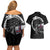 Faroe Islands Viking Drakkar Couples Matching Off Shoulder Short Dress and Hawaiian Shirt Viking Blood - Wonder Print Shop