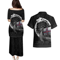 Faroe Islands Viking Drakkar Couples Matching Puletasi and Hawaiian Shirt Viking Blood - Wonder Print Shop