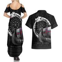 Faroe Islands Viking Drakkar Couples Matching Summer Maxi Dress and Hawaiian Shirt Viking Blood - Wonder Print Shop