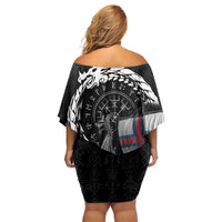 Faroe Islands Viking Drakkar Family Matching Off Shoulder Short Dress and Hawaiian Shirt Viking Blood - Wonder Print Shop