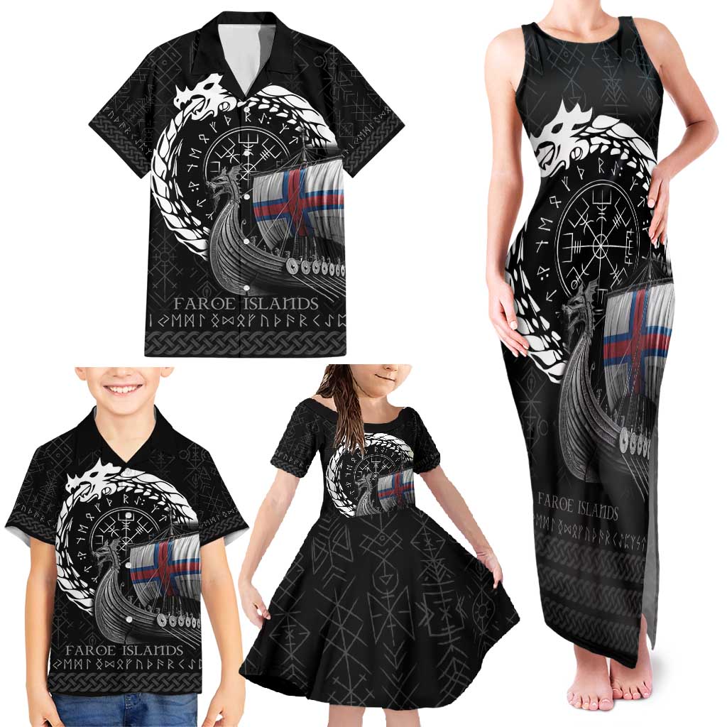 Faroe Islands Viking Drakkar Family Matching Tank Maxi Dress and Hawaiian Shirt Viking Blood - Wonder Print Shop