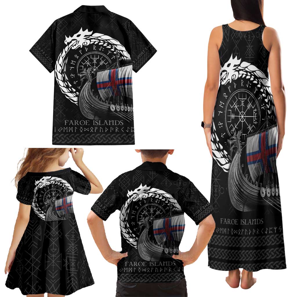 Faroe Islands Viking Drakkar Family Matching Tank Maxi Dress and Hawaiian Shirt Viking Blood - Wonder Print Shop