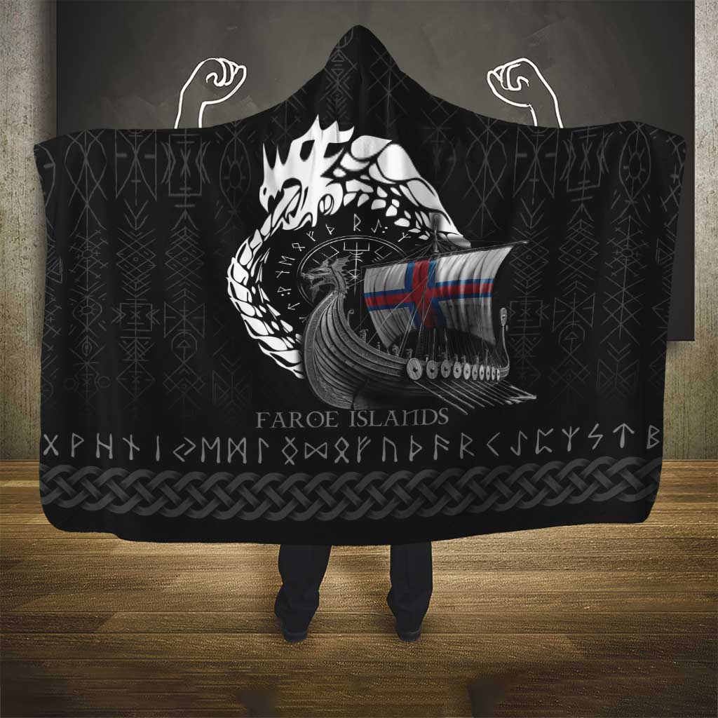 Faroe Islands Viking Drakkar Hooded Blanket Viking Blood - Wonder Print Shop