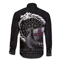 Faroe Islands Viking Drakkar Long Sleeve Button Shirt Viking Blood - Wonder Print Shop