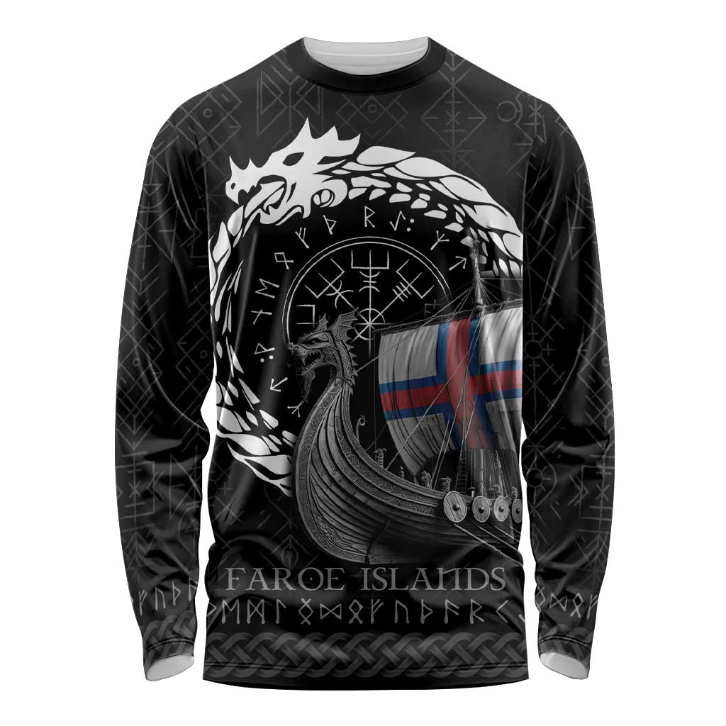 Faroe Islands Viking Drakkar Long Sleeve Shirt Viking Blood - Wonder Print Shop