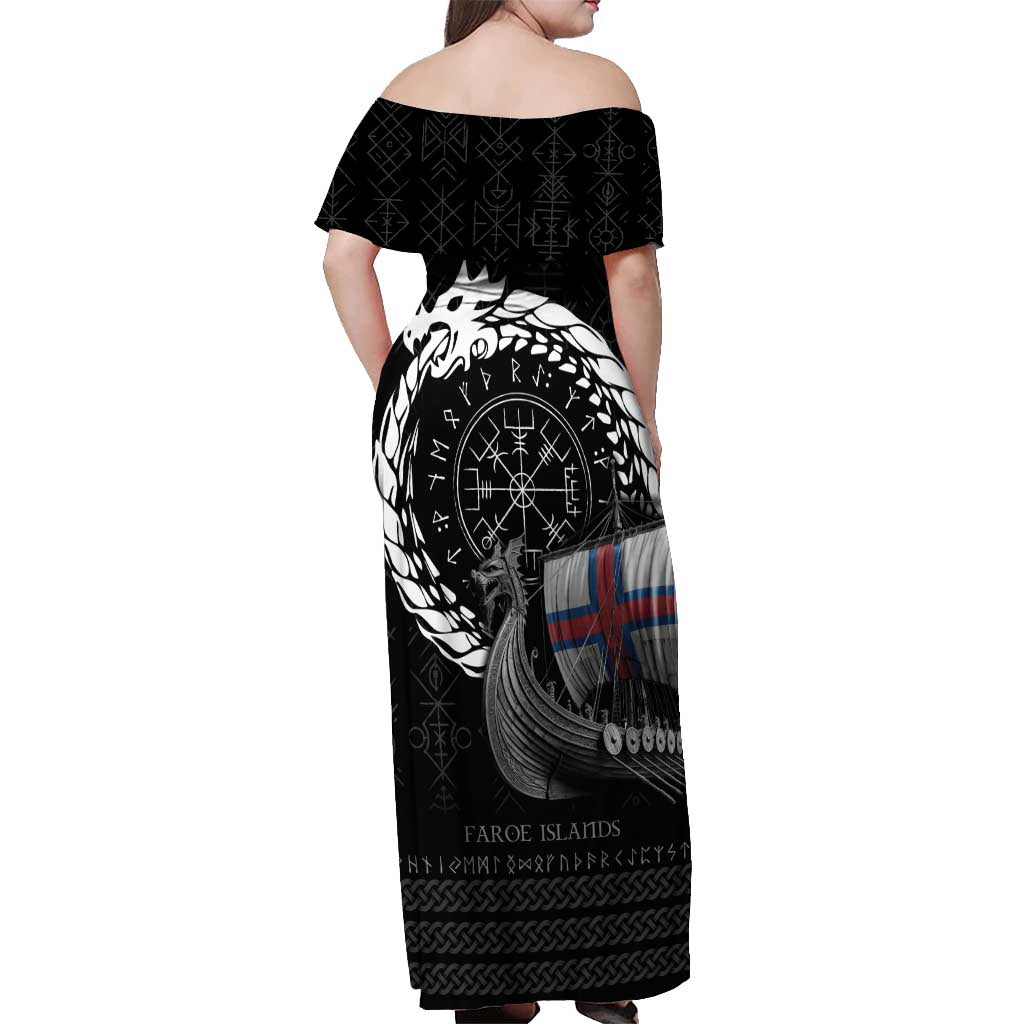 Faroe Islands Viking Drakkar Off Shoulder Maxi Dress Viking Blood - Wonder Print Shop