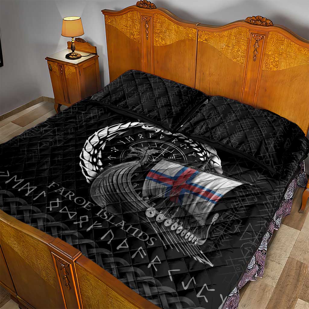 Faroe Islands Viking Drakkar Quilt Bed Set Viking Blood - Wonder Print Shop