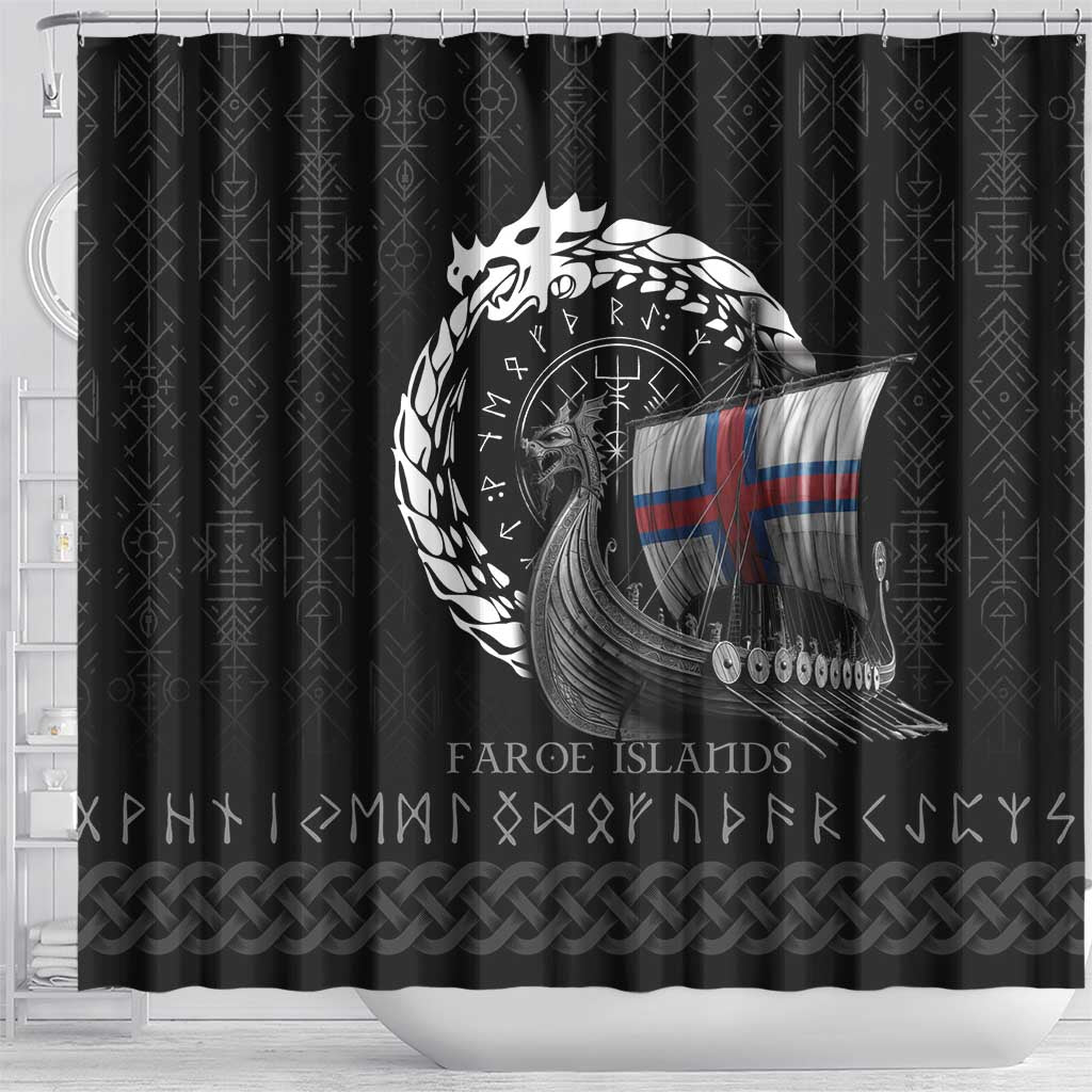 Faroe Islands Viking Drakkar Shower Curtain Viking Blood - Wonder Print Shop
