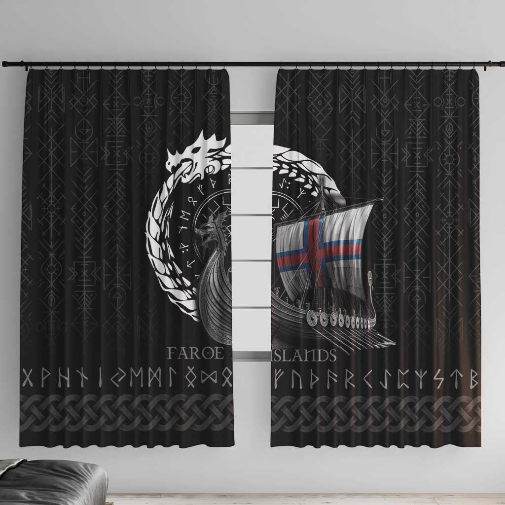 Faroe Islands Viking Drakkar Window Curtain Viking Blood - Wonder Print Shop