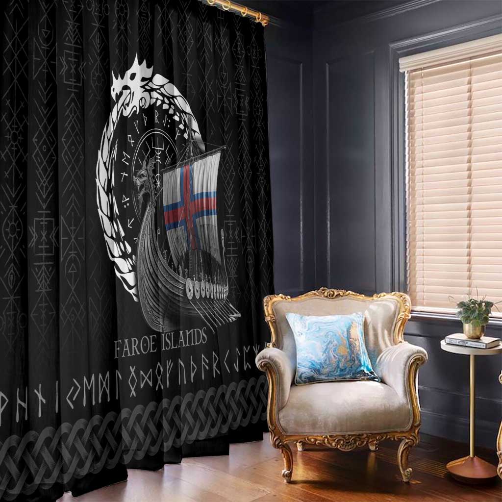 Faroe Islands Viking Drakkar Window Curtain Viking Blood - Wonder Print Shop