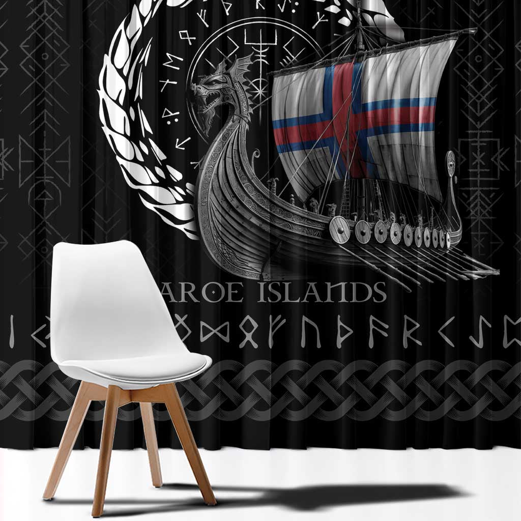 Faroe Islands Viking Drakkar Window Curtain Viking Blood - Wonder Print Shop