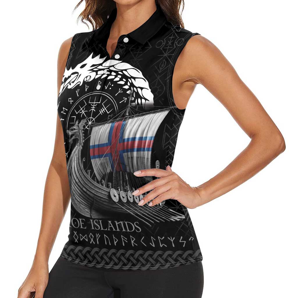 Faroe Islands Viking Drakkar Women Sleeveless Polo Shirt Viking Blood - Wonder Print Shop