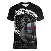 Faroe Islands Viking Drakkar Women V-Neck T-Shirt Viking Blood - Wonder Print Shop
