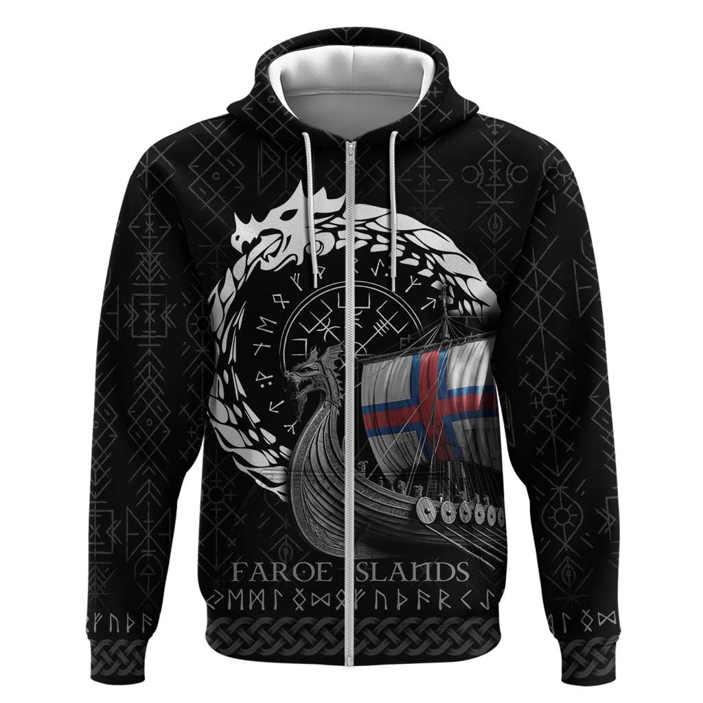 Faroe Islands Viking Drakkar Zip Hoodie Viking Blood - Wonder Print Shop