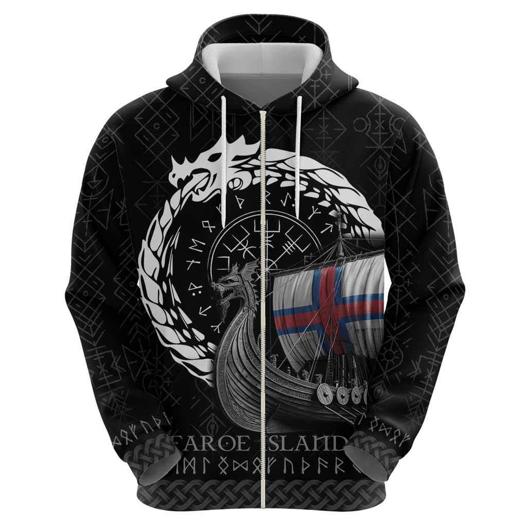 Faroe Islands Viking Drakkar Zip Hoodie Viking Blood - Wonder Print Shop