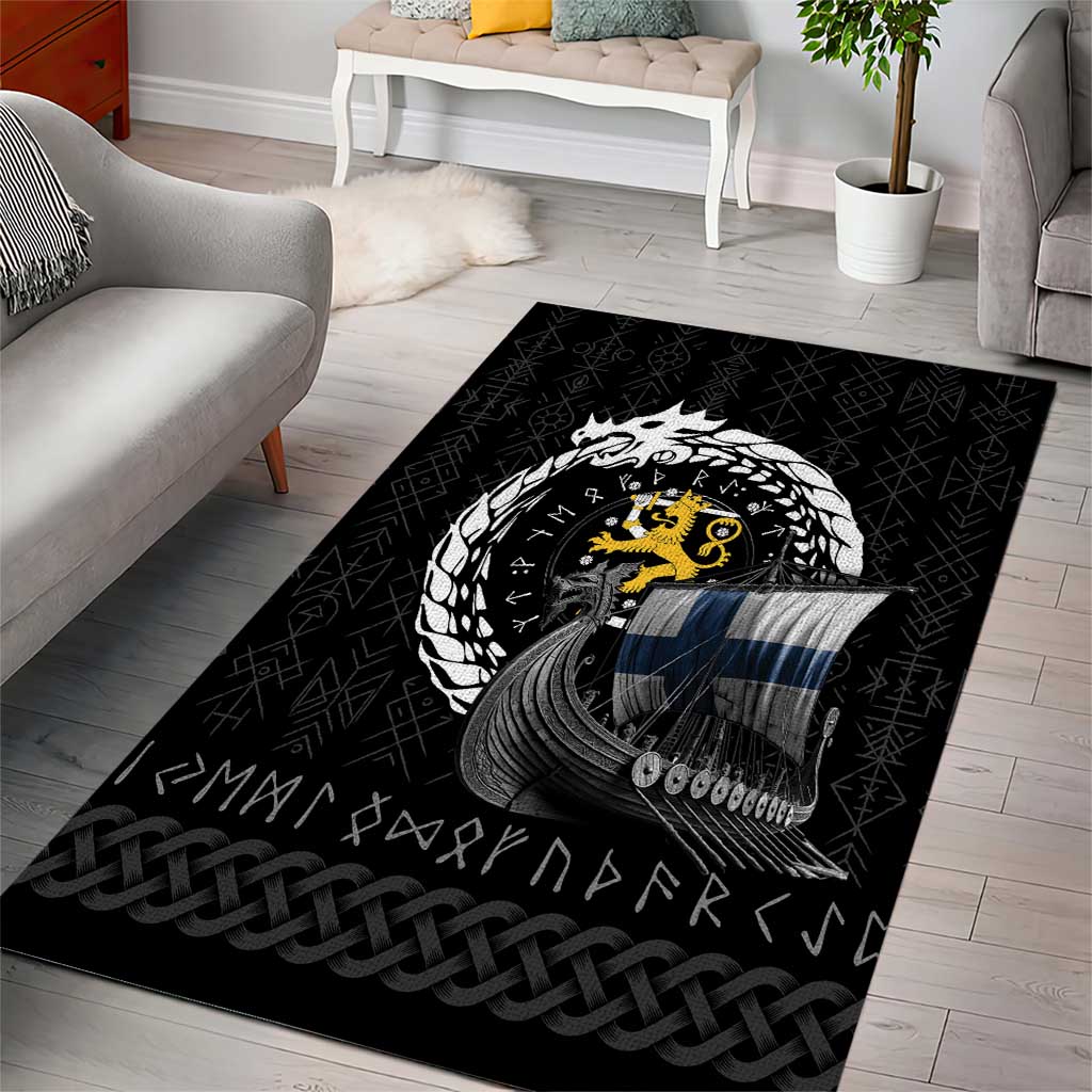 Finland Viking Drakkar Area Rug Viking Blood - Wonder Print Shop