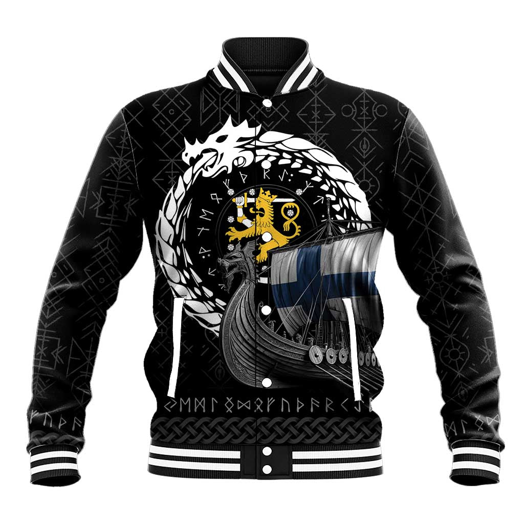 Finland Viking Drakkar Baseball Jacket Viking Blood - Wonder Print Shop
