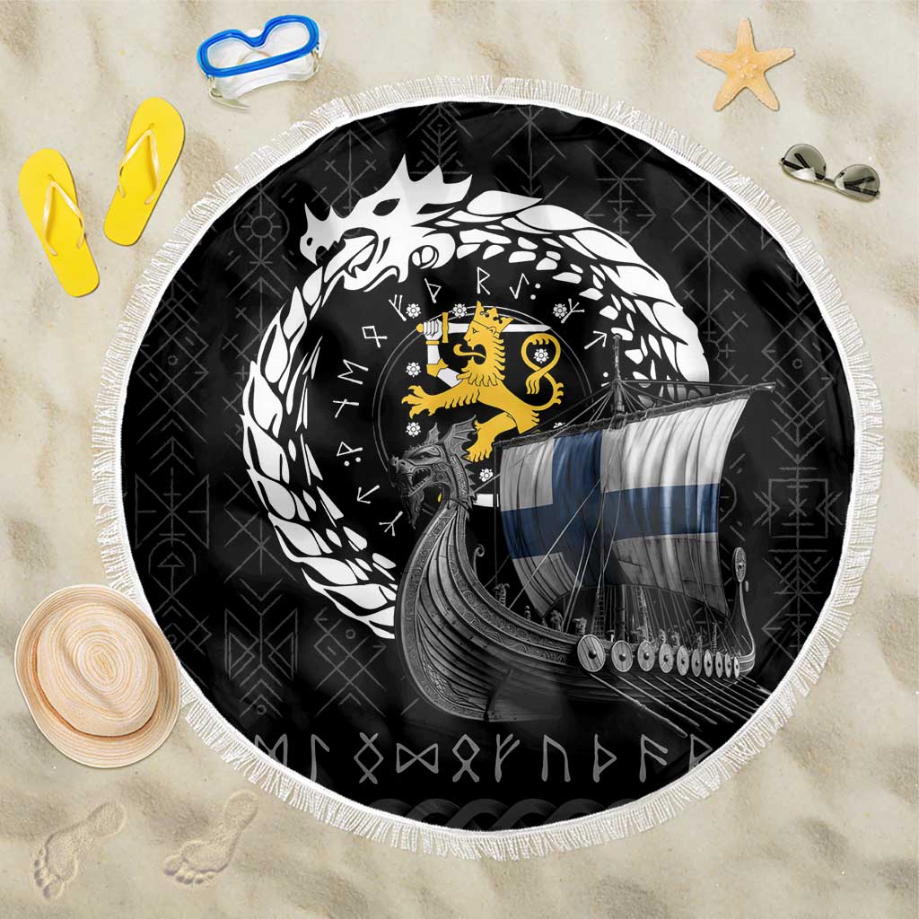 Finland Viking Drakkar Beach Blanket Viking Blood - Wonder Print Shop