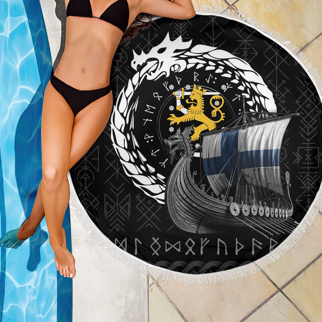 Finland Viking Drakkar Beach Blanket Viking Blood - Wonder Print Shop