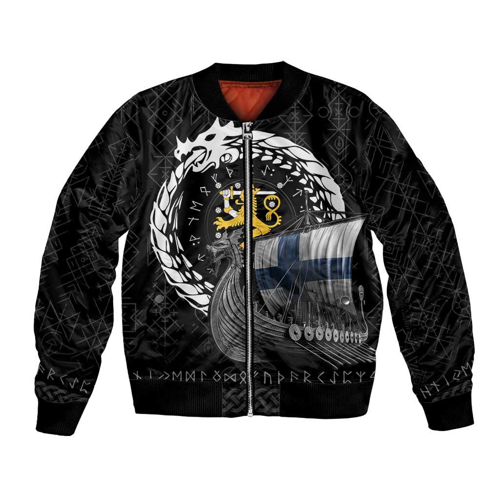Finland Viking Drakkar Bomber Jacket Viking Blood - Wonder Print Shop