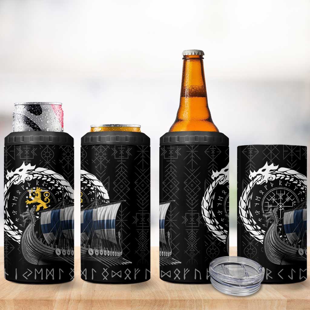 Finland Viking Drakkar 4 in 1 Can Cooler Tumbler Viking Blood - Wonder Print Shop