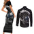 Finland Viking Drakkar Couples Matching Short Sleeve Bodycon Dress and Long Sleeve Button Shirt Viking Blood - Wonder Print Shop