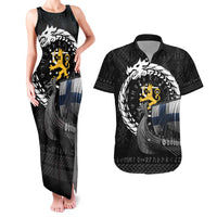 Finland Viking Drakkar Couples Matching Tank Maxi Dress and Hawaiian Shirt Viking Blood - Wonder Print Shop