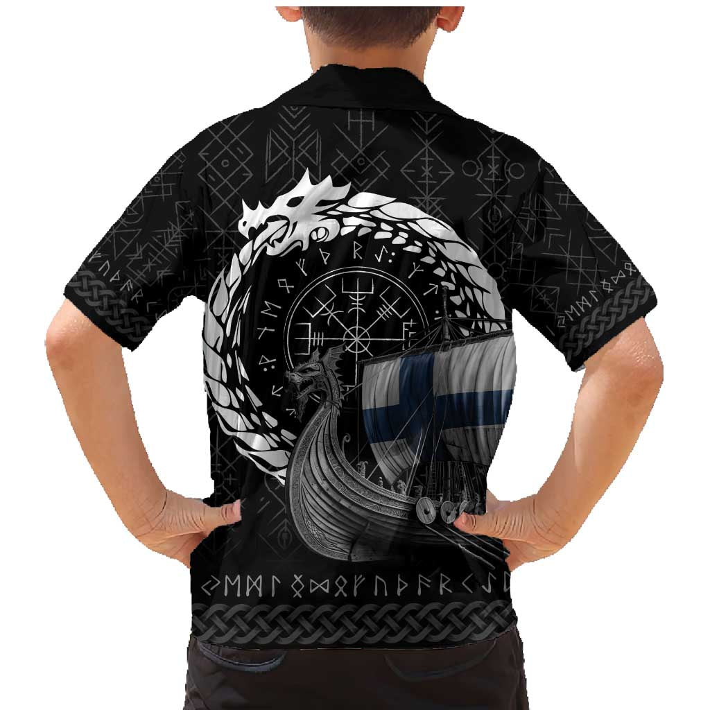 Finland Viking Drakkar Family Matching Mermaid Dress and Hawaiian Shirt Viking Blood - Wonder Print Shop