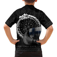 Finland Viking Drakkar Family Matching Off Shoulder Maxi Dress and Hawaiian Shirt Viking Blood - Wonder Print Shop